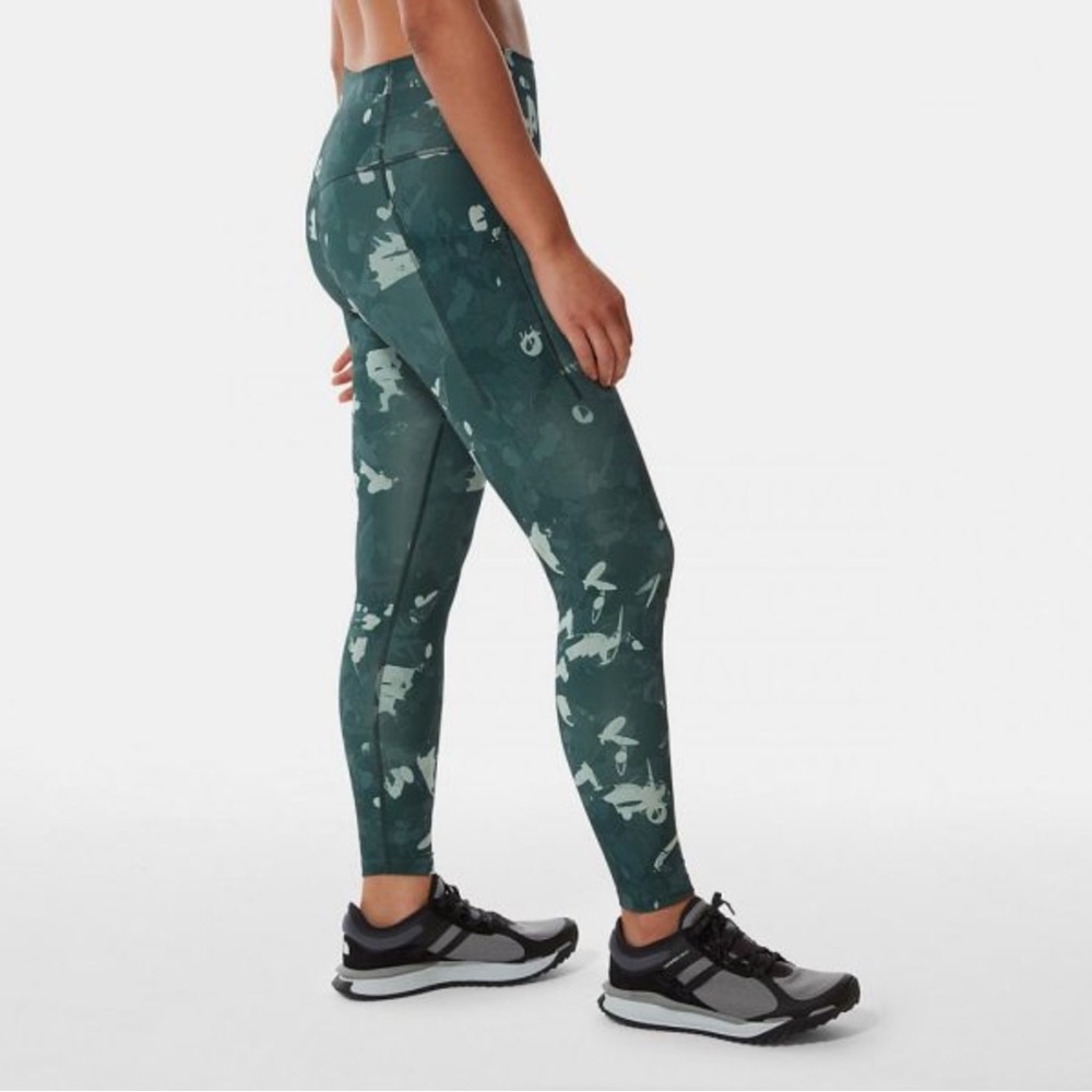 THE NORTH FACE MOTIVATIONAL 7/8 LEGGING JADEITE GREEN SCATTERSHOT PRINT - Picture 7 of 11
